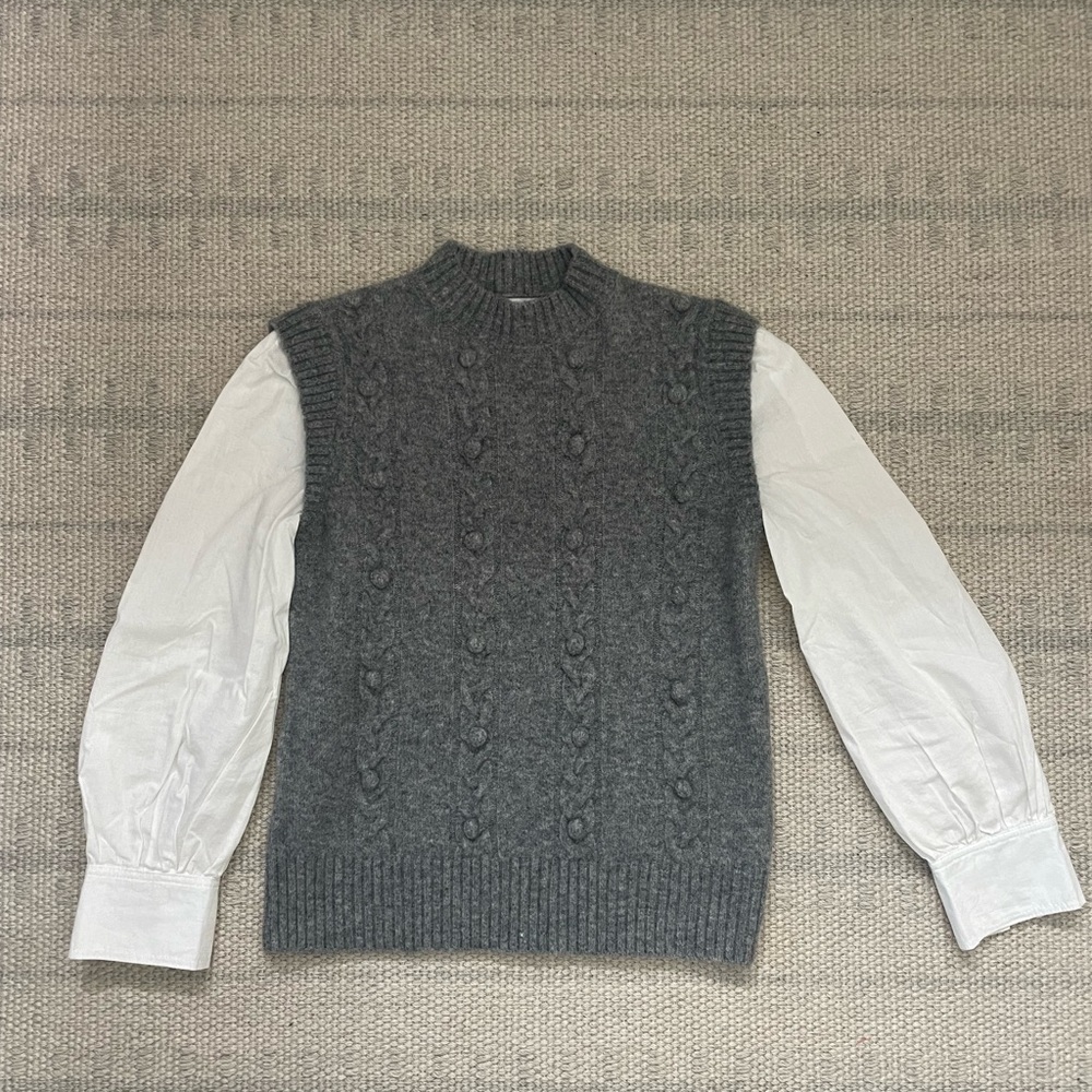 Greylin mixed fabric sweater
